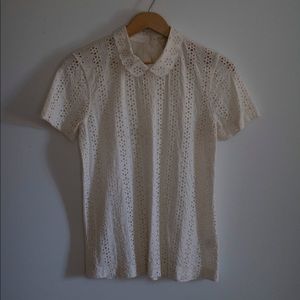 White/cream J.Crew cut-out blouse